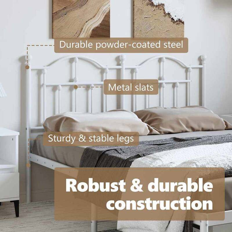 vidaXL 38.2 Inch Metal Headboard, Farmhouse Rustic Headboard Only