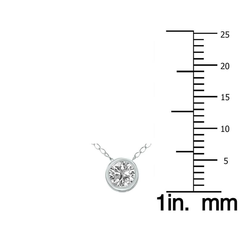 Marquee 1/4 Carat Lab Grown Diamond Bezel Pendant in 14K White Gold