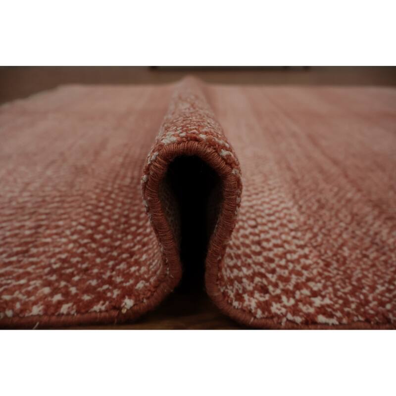 Hand Knotted Oriental 100% Wool Carpet Modern Geometric Oranges & Rust Contemporary Area Rug - 8' 1'' X 5' 0''