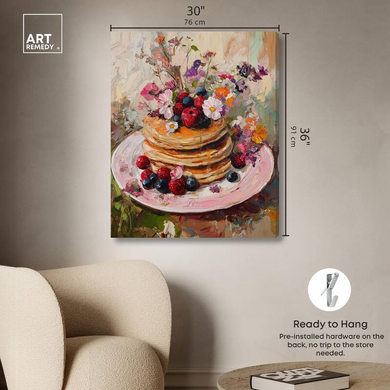 Raspberry Pancakes II Canvas by Art Remedy, Gallery Wrapped