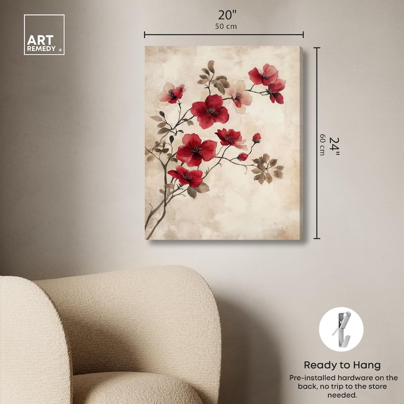 Cherry Bloom Canvas by Art Remedy, Gallery Wrapped