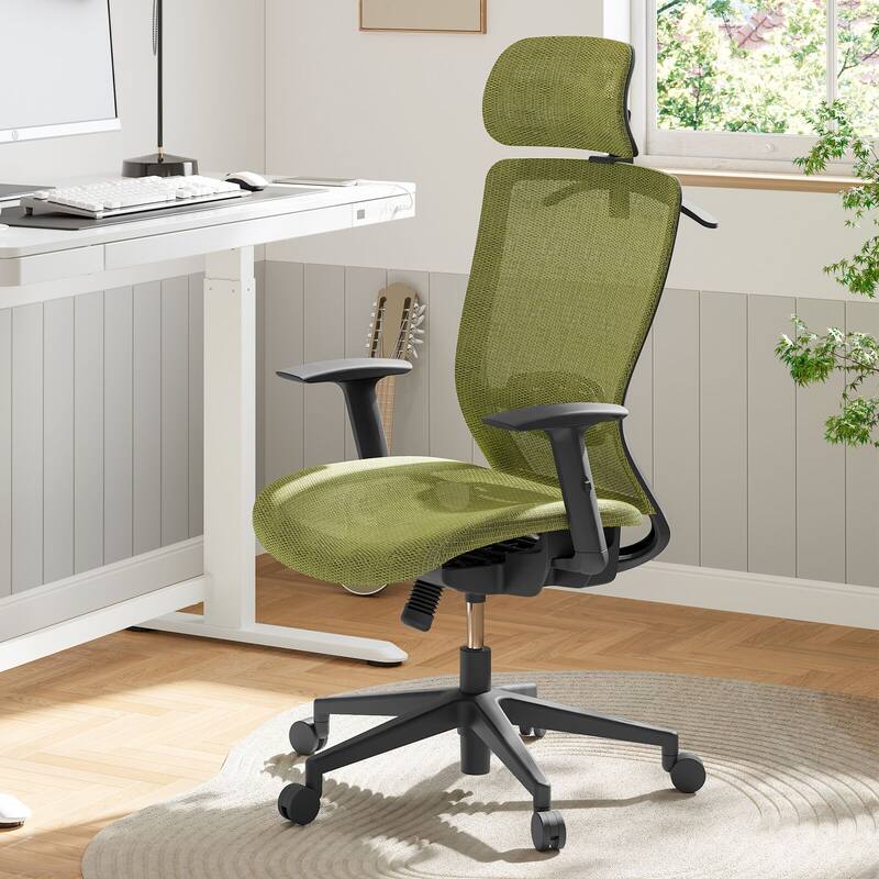 FlexiSpot Ergonomic Office Desk Chair 360° Swivel Height Adjustable Mesh Chair Adjustable Headrest, Lumbar Support, Armrest