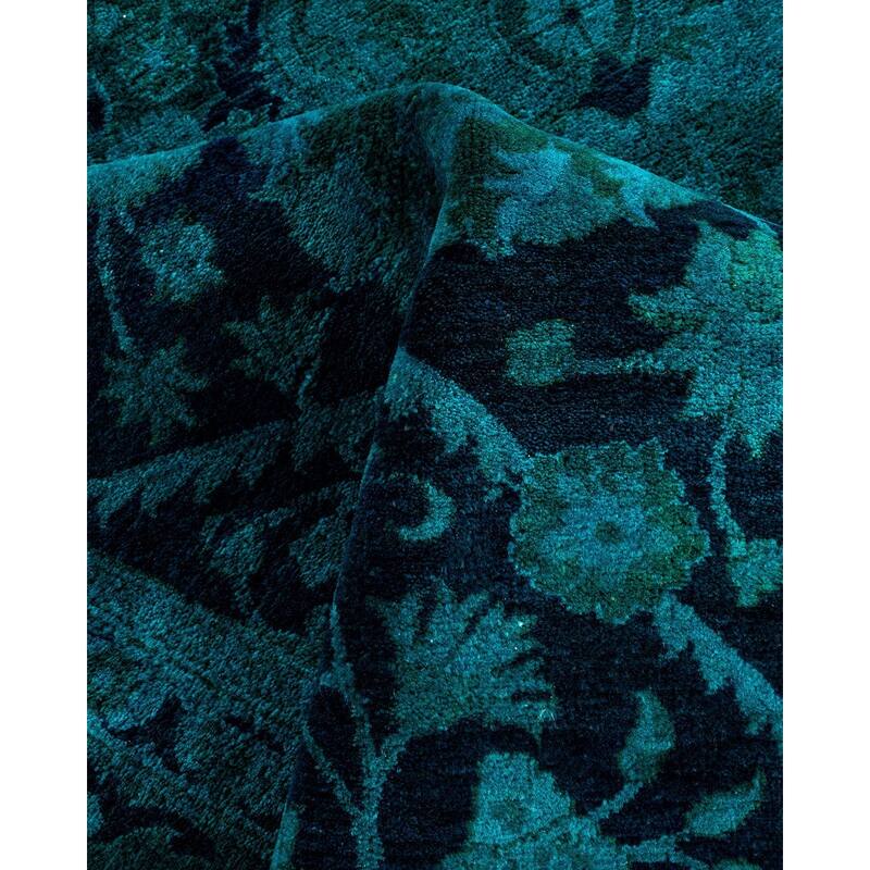 Fine Vibrance One-of-a-Kind Hand-Knotted Area Rug - Navy, 6' 1" x 8' 10" - 6' 1" x 8' 10"