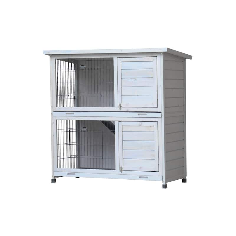 Pet Cage Outdoor 2-Story Pet Cages Indoor with Run