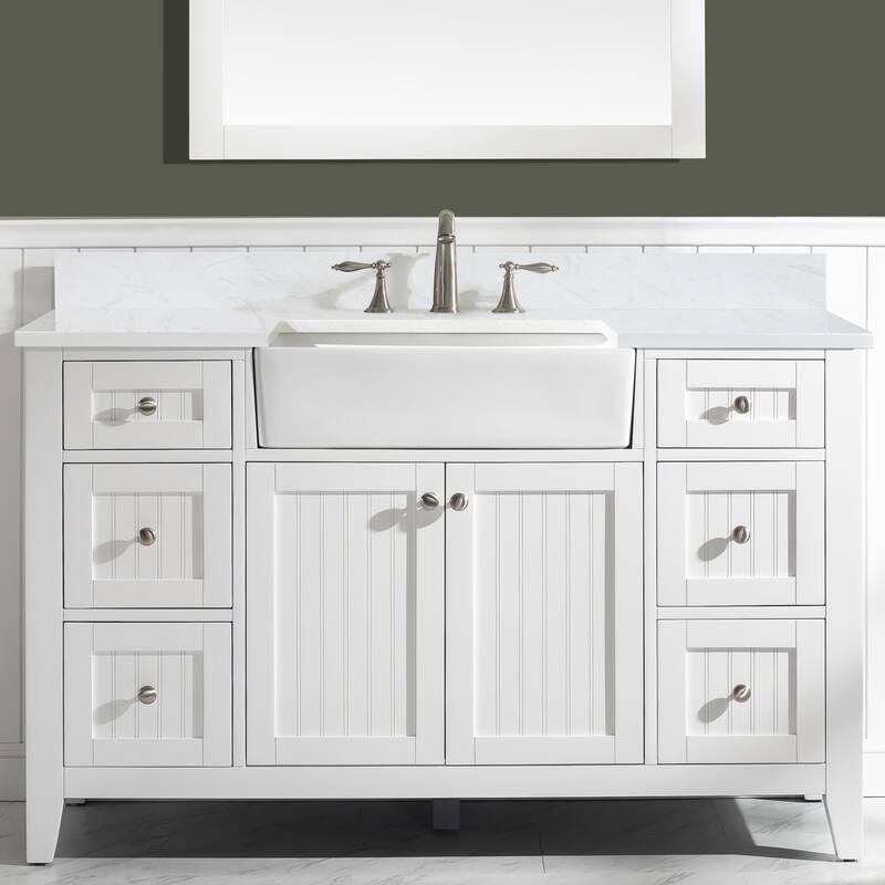 Burbank 54" Single Vanity in White