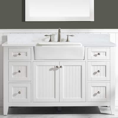 Burbank 54" Single Vanity in White