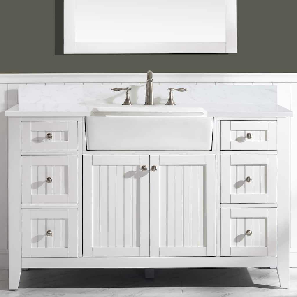 Burbank 54" Single Vanity in White
