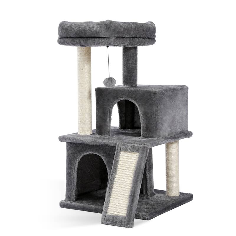 34 Inches Luxury Cat Tree with Double Condos, Spacious Perch, and