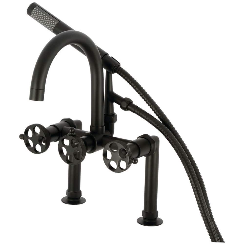 Kingston Brass AE810.RKX Webb Deck Mounted Tub Filler with Built-In