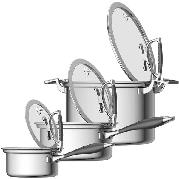 CookCraft by Candace 6-Piece Stainless Steel Cookware Set CookCraft by Candace 6-Piece Stainless Steel Cookware Set