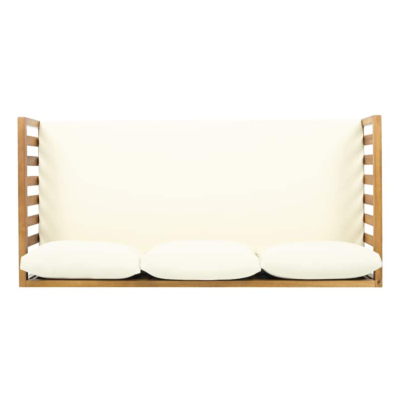 Claremont Farmhouse Outdoor 3 Seater Daybed with Water-Resistant Cushion by Christopher Knight Home