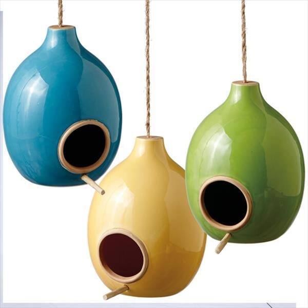 Shop Set Of 3 Turquoise Lime Green And Lemon Yellow Ceramic