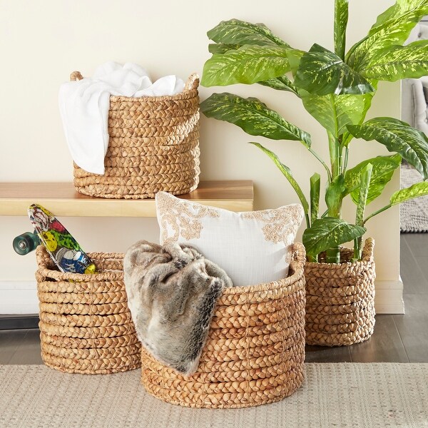 Brown Dried Plant Material Coastal Storage Basket Set of 4 S 4