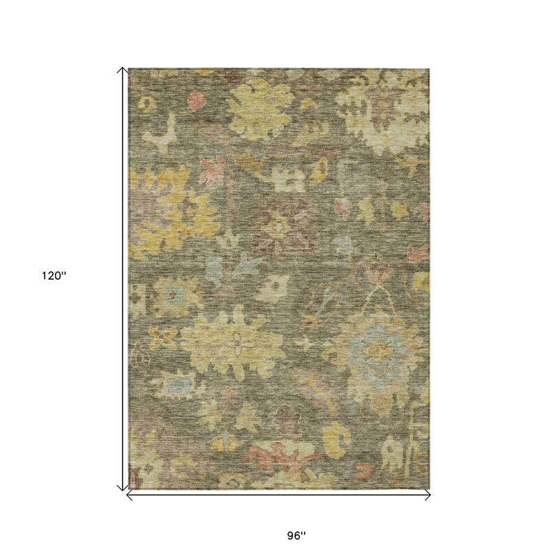HomeRoots Floral Traditional Rectangle Outdoor Rug