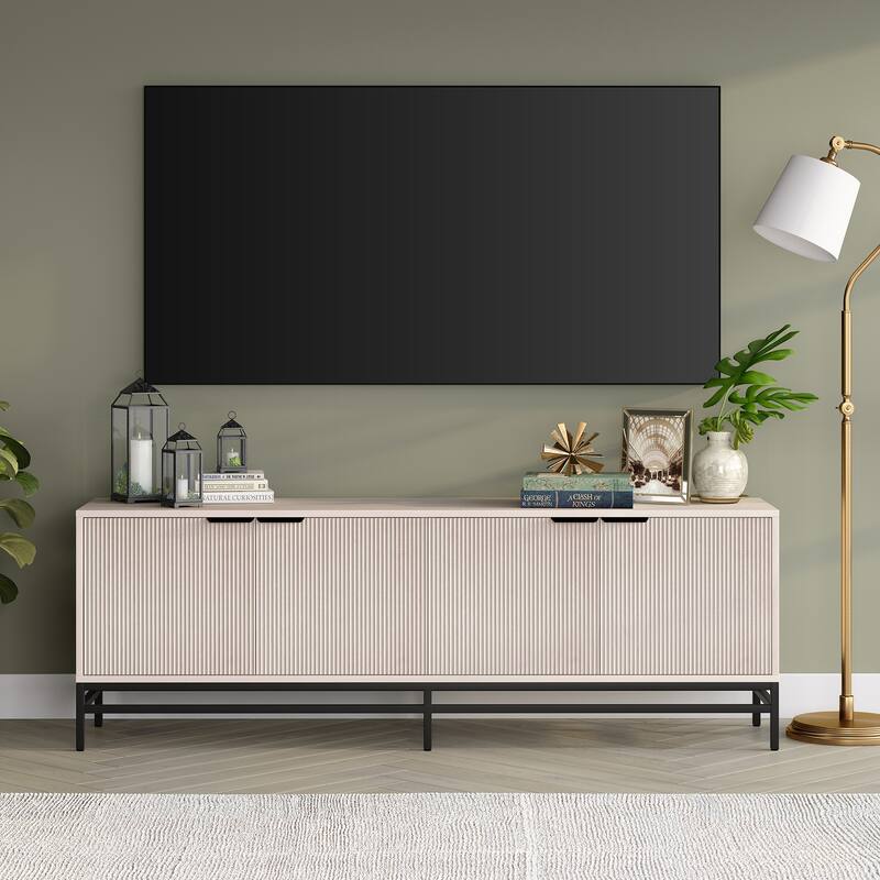 Montello Rectangular TV Stand for TV's up to 78" - 70" Wide - Alder White