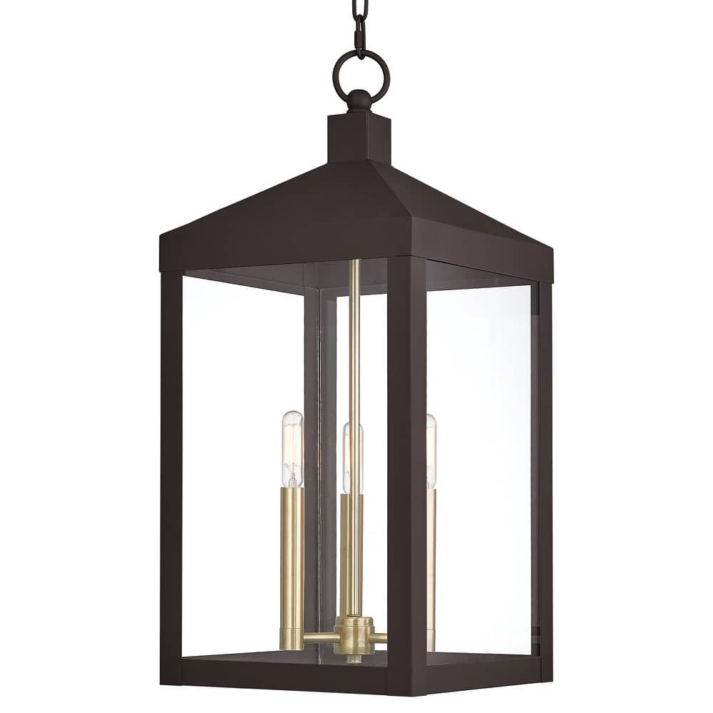 Livex Lighting Nyack 3 Light 11" Wide Outdoor Taper Candle Pendant
