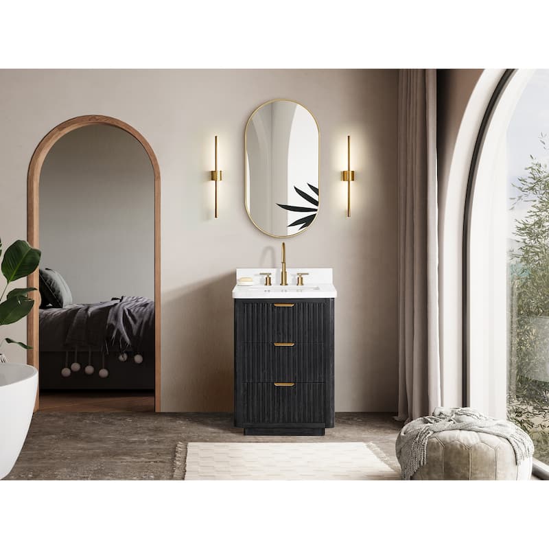 Cadiz Bath Vanity with Composite Stone Top and Mirror