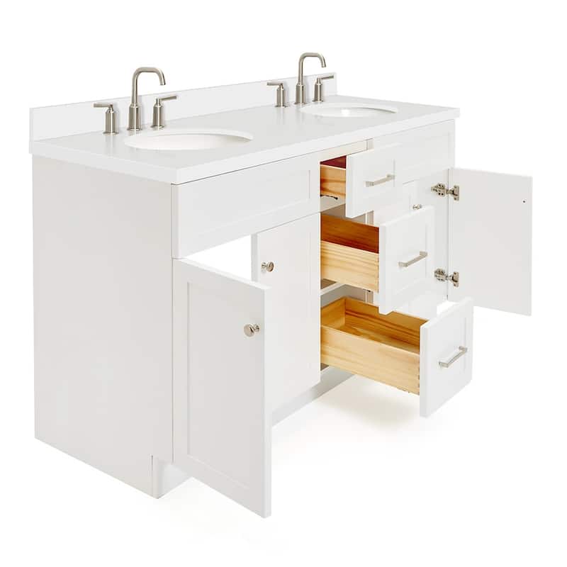 Ariel F061DWQOVO Hamlet 61" Free Standing Double Basin Vanity Set with