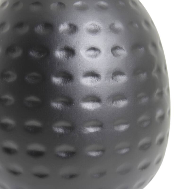 Petite Dimpled Ceramic Table Lamp with Tapered Shade - 12.5" - Black