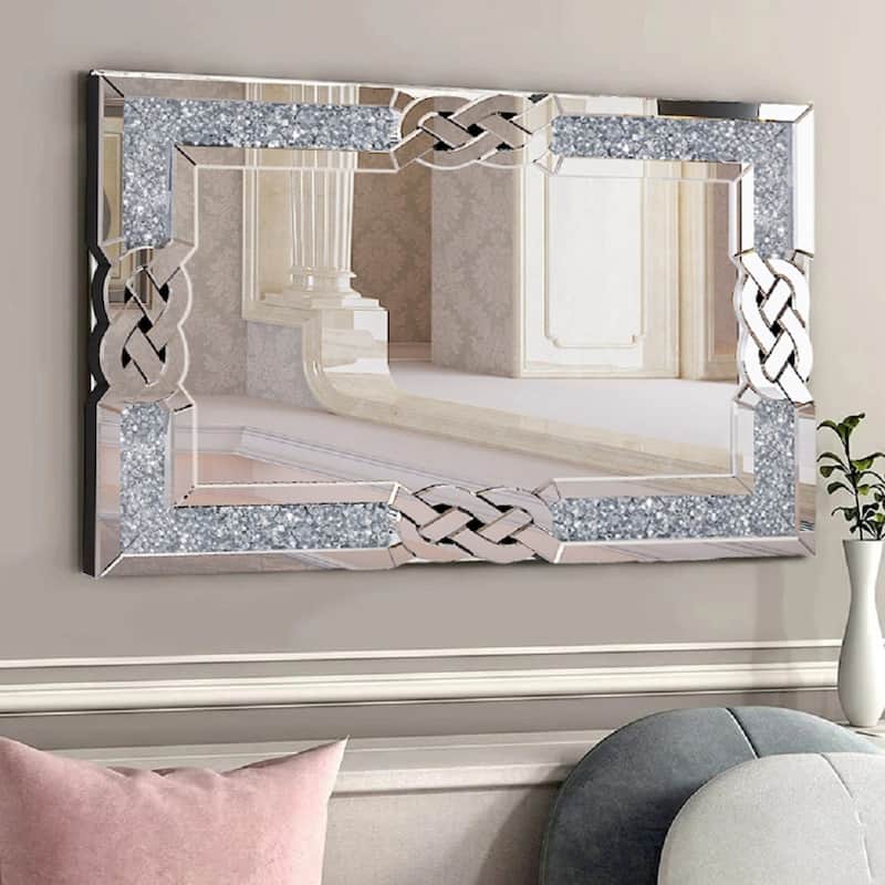 Glam Crystal Accent Diamond Art Wall Mirror - 36"x24"