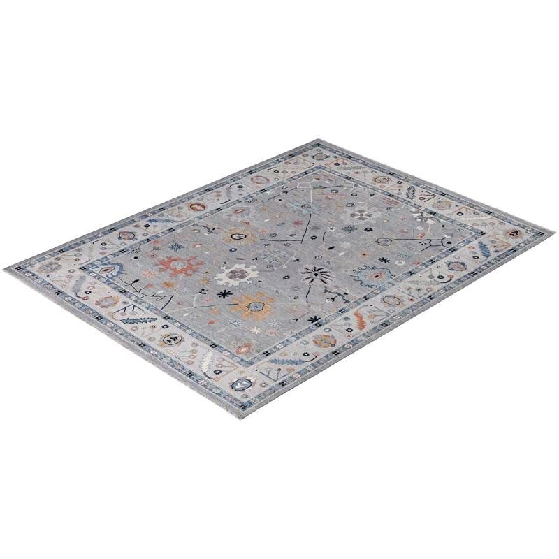 Oushak One-of-a-Kind Hand-Knotted Area Rug - Gray - 9' 0" x 11' 10"