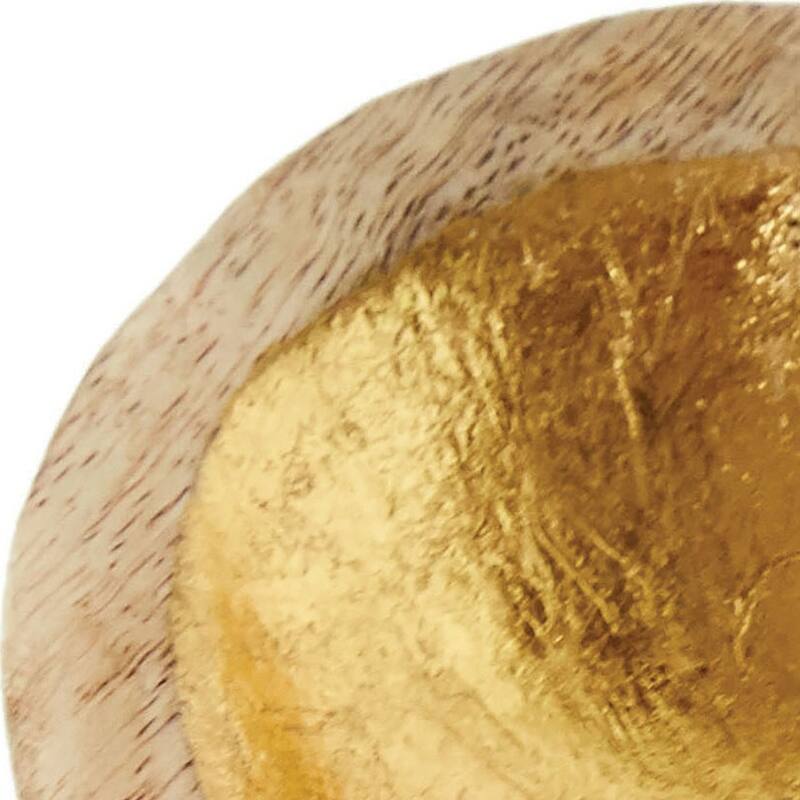 Mango Wood Heart Tray with Gold Leaf Interior
