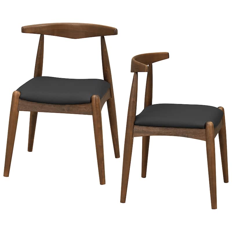 Christopher Knight Home - Walden Vintage Solid Wood Upholstered Dining Chair Set of 2 with Ergonomic Backrest