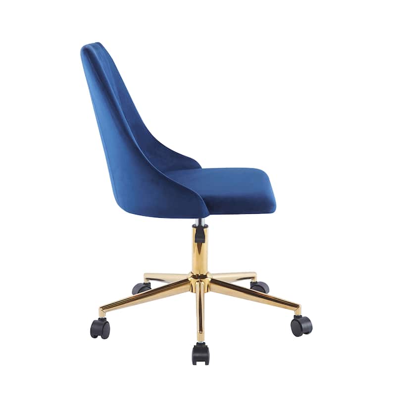 Porthos Home Rae Office Chair, Velvet Upholstery, Gold Chrome Legs