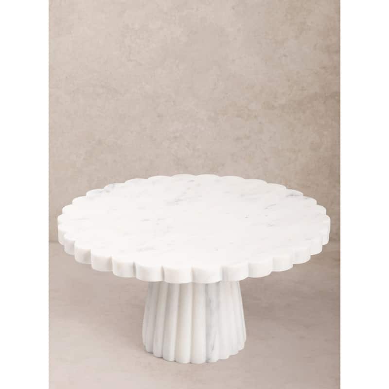 Bobby Marble Cake Stand - White