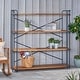 preview thumbnail 2 of 10, Yorktown Industrial 4-shelf Firwood Bookcase by Christopher Knight Home