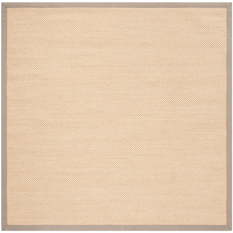 SAFAVIEH Natural Fiber Venus Casual Border Sisal Rug - 6' Square - Maize/Grey