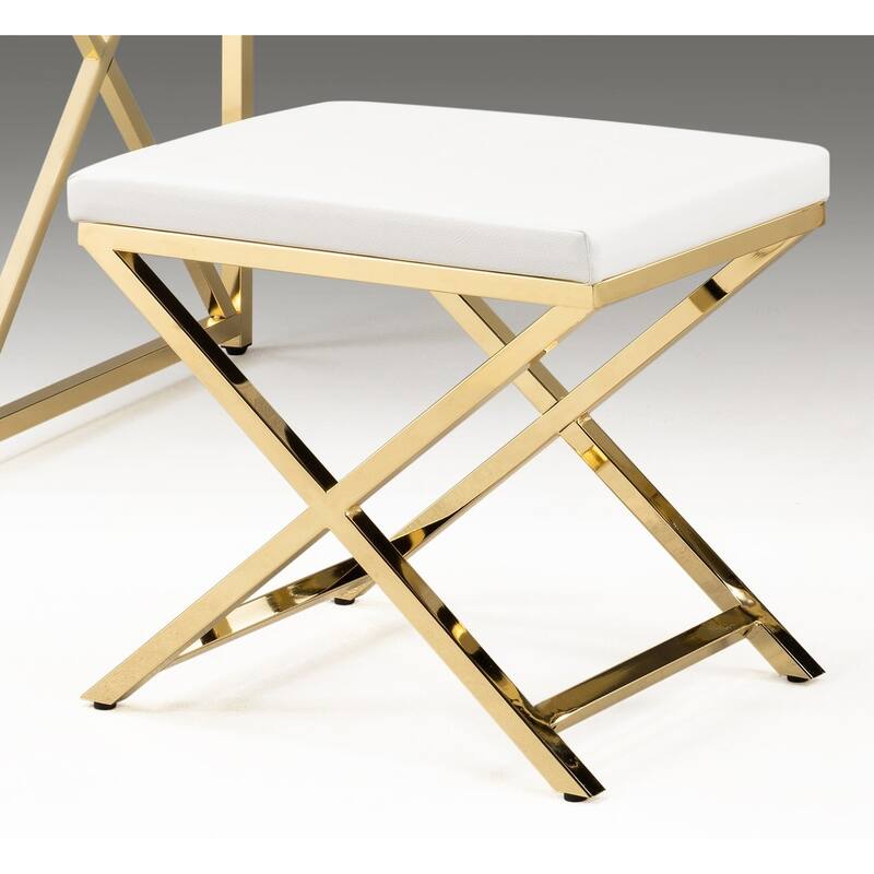 PU chair with chrome base - White/Gold