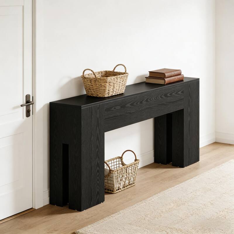Console Table,Wooden Hallway Table - Black