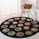 preview thumbnail 5 of 37, SAFAVIEH Handmade Soho Evalinde N.Z. Wool Rug 8' Round - Black/Multi - Round