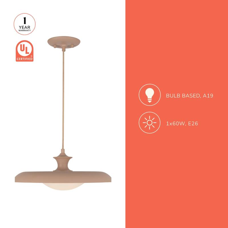 Alora Lighting PD557015 Minori 16" Wide Pendant with Metal and Opal