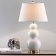 preview thumbnail 1 of 13, SAFAVIEH Lighting 27-inch Amy Triple Gourd White Table Lamp (Set of 2) - 16"x16"x28"