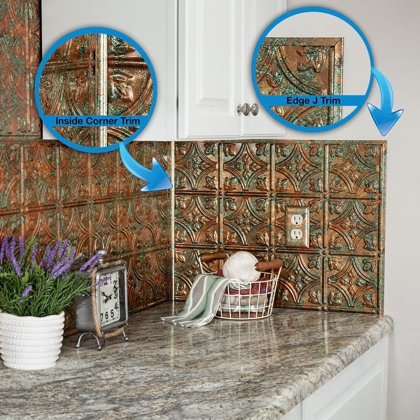 Fasade® Batique Cream Backsplash Accessory Kit - 9 Piece
