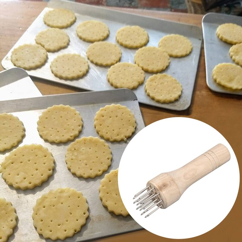 Stainless Steel Meat Tenderizer Needle with Wooden Handle, 3 Pack