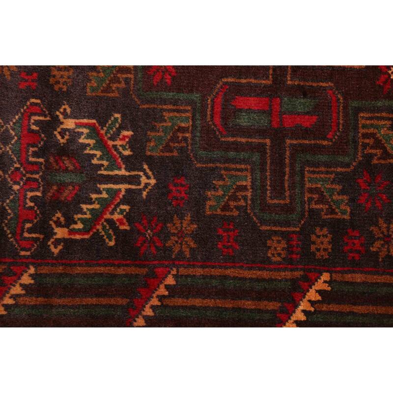 ECARPETGALLERY Hand-knotted Teimani Dark Brown Wool Rug - 3'10 x 6'10