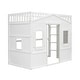preview thumbnail 90 of 112, Solid Wood House Loft Bed with Ladder for Kids
