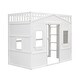 preview thumbnail 5 of 12, White Twin Size Solid Wood House Loft Bed with Ladder