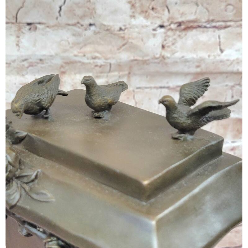 A Maiden Holding A Flower Souvenir By Charles Gounod Hand Made Bronze Sculpture