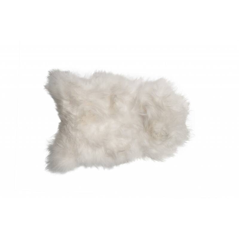 HomeRoots 2' X 3' White Natural Wool Long-Haired Sheepskin Area Rug - 36' X '24' X '2.5