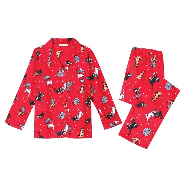 Shop Women's Cats Flannel Pajama Set Free Shipping Today Overstock