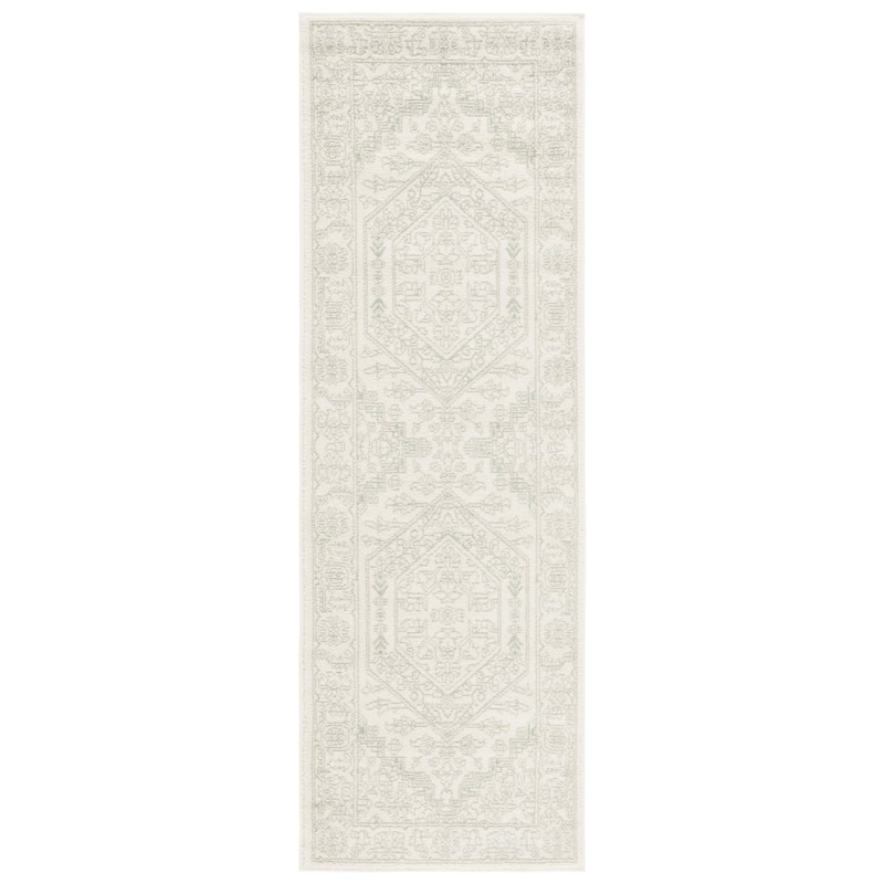 SAFAVIEH Adirondack Sian Rustic Oriental Medallion Rug - 2'6" x 8' Runner - Sage/Ivory