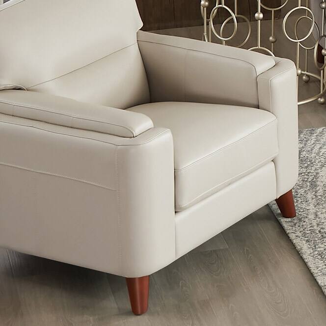 Hydeline Elm Top Grain Leather Chair With Feather, Memory Foam and Springs