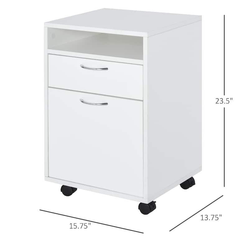 Mobile Storage Cabinet Organizer, 15.7"W x 13.8"D x 23.6"H