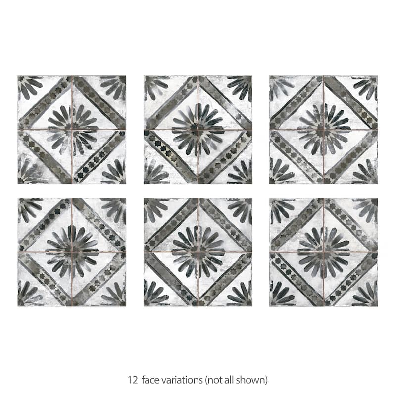 Merola Tile Kings Marrakech Charcoal Grey 17-5/8" x 17-5/8" Ceramic Floor and Wall Tile