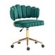 preview thumbnail 53 of 118, Velvet Home Office Desk Chair, Height Adjustable Task Chair, Armless Single Chair with Wheels, 360° Swivel Vanity Chair - N/A