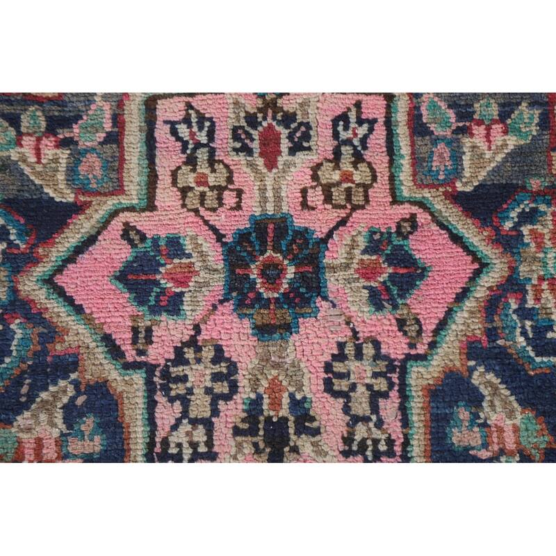 Hand Knotted Oriental 100% Wool Carpet Traditional Medallion Multi-Colored Hamedan Area Rug - 8' 9'' X 5' 4''